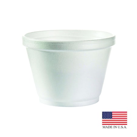 Dart 6SJ12 PEC 6 oz White Foam Container, 1000PK 6SJ12 (S)